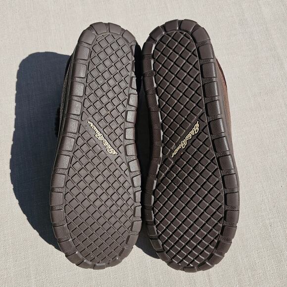 Eddie Bauer Brown Leather, Suede, Shearling Ankle Slippers Size 11 - Picture 4 of 5